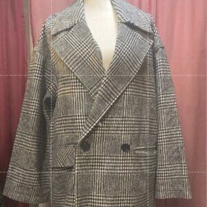 Avec Les Filles Houndstooth and Plaid Coat, NWT, size Large
